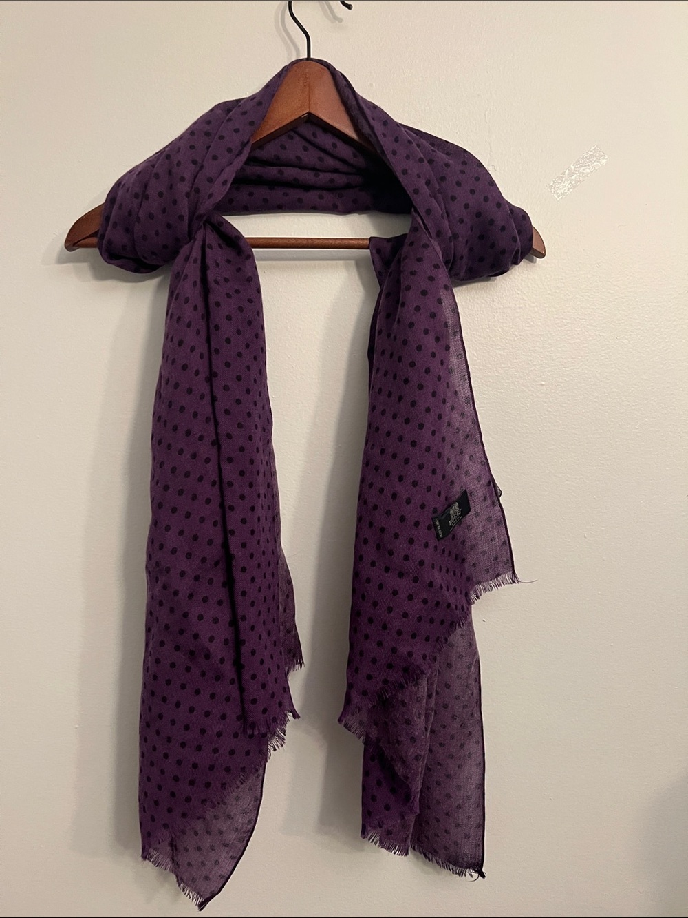 Elegant Purple Polka Dot Scarf